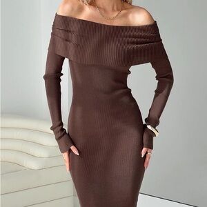 Princess Polly Brown Sweater Dress Size 2